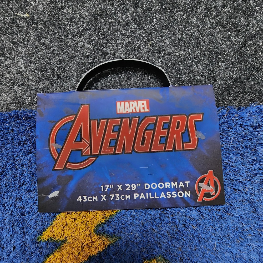 Marvel Avengers Thor Knock Thunderously Mjolnir 17" x 29" Doormat Blue‎ New - Picture 3 of 5